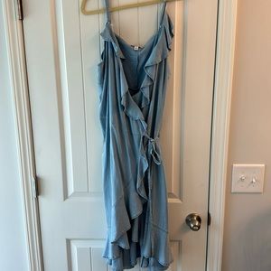 Plus Size Denim Wrap Dress